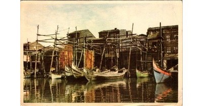 1920s Istanbul Postcard: Yeni Kapı Fishing Boats Turkey Trip to NJ Marmara Sea
