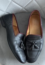 GUCCI grained leather BLACK MEN tassels Shoes Loafers Sz 10 Black 43 Us10.5