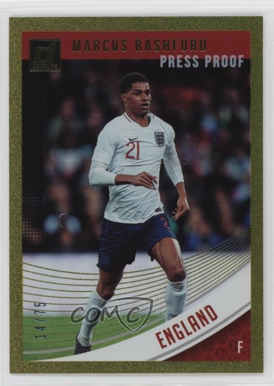 2018-19 Panini Donruss Press Proof Gold 14/75 Marcus Rashford #124 sk0