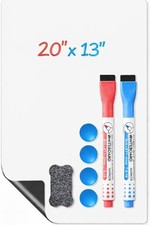 20x13 Inch Magnetic Whiteboard Sheet Fridge Dry Erase Magnet Pad with Marker
