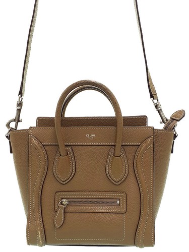Celine Luggage Nano 2Way Leather Bag Toupe ＃RA0423