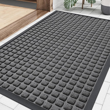 Smiry Front Door Mat outside Entrance, Heavy Duty Natural Rubber Doormat, Non Sl