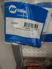 Genuine Miller Electric Jack Plug Black Receptacle 039801 - FREE SHIPPING