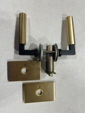 Emtek C520FAUS4 Faceted Privacy Door Lever, Satin Brass - SELECT Collection