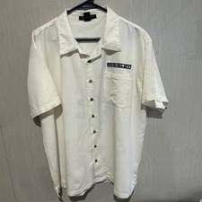 Shelby Cobra Button Up Cream Camp Shirt Harriton  size 2XL