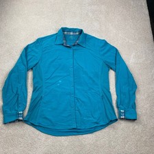 Kuhl Button Up Shirt Womens Large Teal Blue Long Sleeve Hiking Outdoor RN 108846