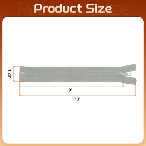 2pcs Sewing Invisible Zippers 9 Inch Resin Hidden Coil Zipper, Grey - Bild 2 von 7