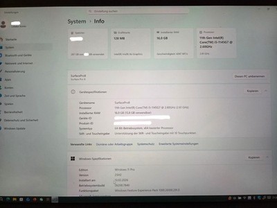 Microsoft Surface Pro8 1982, i5-1145G7, 16GB, 256GB, 13Zoll, Win11, mit 4G/LTE