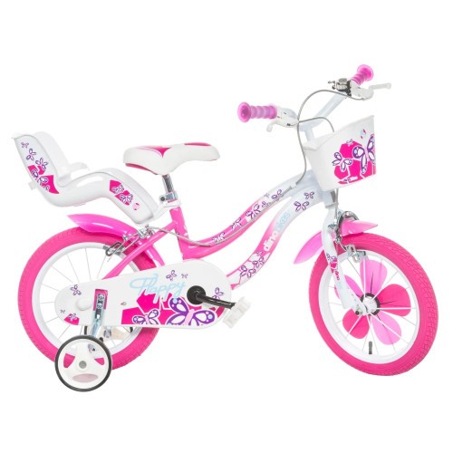 Vélo 16'' pour fille avec stabilisateurs Dino Bikes Flappy