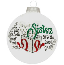 Heart Gifts by Teresa - Sisters Ornament   Hand Painted Glass USA Made Gift