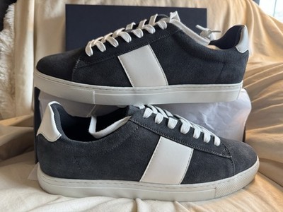Joseph Abboud Men's Gray White Suede Lace-Up Sneakers Lightweight Comfort 11.5 D