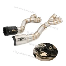 Slip On For BMW S1000RR S1000R 2010-2014 Carbon Muffler Mid Pipe Exhaust System