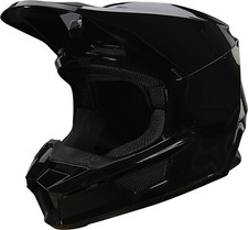 Fox V1 PLAIC Motocross MX Race OffRoad Helmet  BLACK Adults