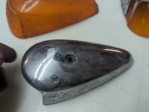 Vintage VW Light Exterior Turn Signal Parking Amber OEM LOT Germany Hella Chrome - Picture 11 of 16