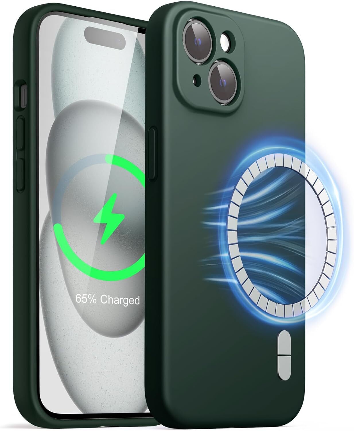 Magnetic Silicone Case for iPhone 15 6.1-Inch, Compatible with MagSafe, Phone Co