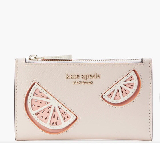 Kate Spade New York 449696 Embellished Grapefruit Bi-Fold Wallet