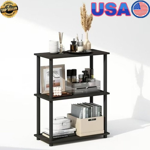 3 Tier Unit Bookcase Multipurpose Compact Display Rack Shelving Composite Wood