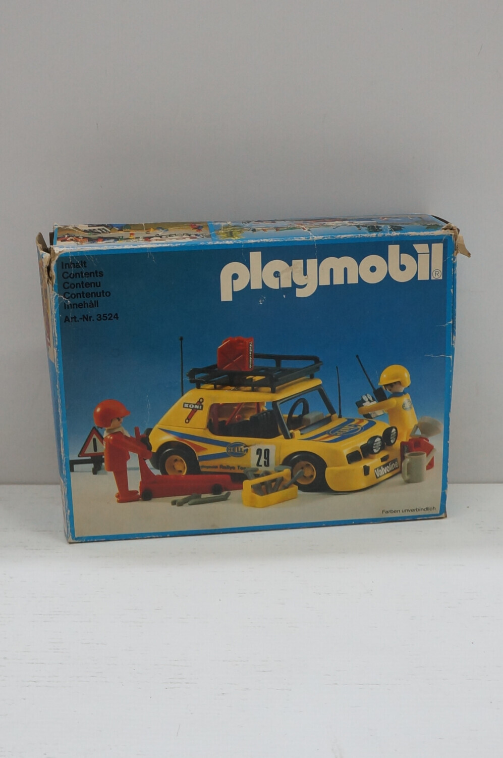 Playmobil Rallye Valvoline Art. nr. 3524 NON COMPLETO!!!! Vintage