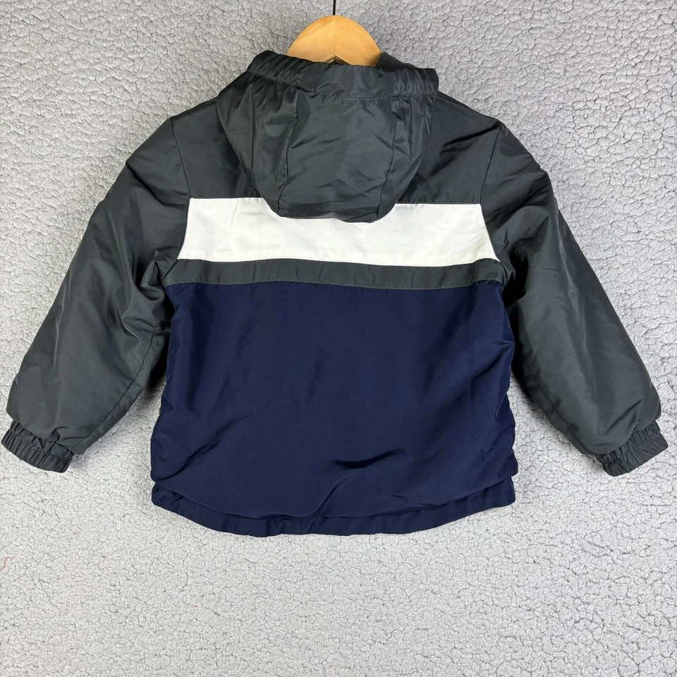 Chicos Chaqueta CHEROKEE Talla XS 4-5 Azul Blanco GRIS Reversible Polar Poliéster Abrigo Foto 2 de 4