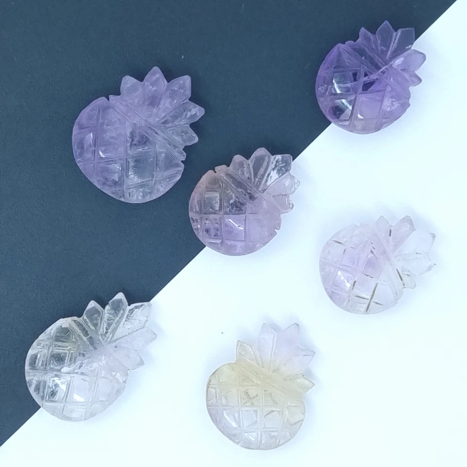 Natural Untreated 18 To 22 mm Pineapple Carved Ametrine 6 Pcs Jewelry 80.70 Ct - Image 4 of 4