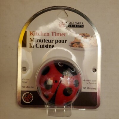 Culinary Elements Ladybug 60 Minute Kitchen Timer New