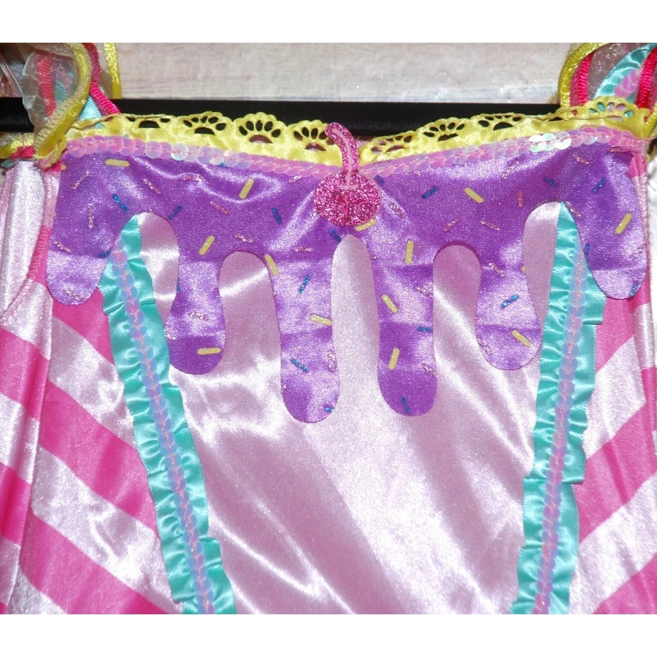 Girls Handmade Candy Girl Halloween Costume Tutu Dress Size M Layered Tulle Bow - Image 2 of 4