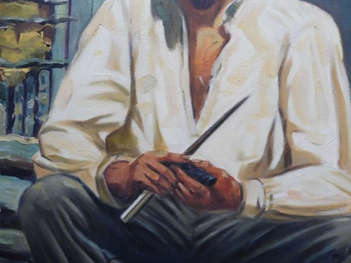 PORTRAIT OIL PAINTING BRAZILIAN ARTIST CHEDIAC 1960,S FREE SHIPPING ENGLAND - Picture 9 of 12