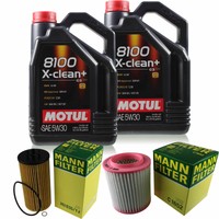 Mann Inspektionspaket 10L Motul 8100 X-Clean+ 5W-30 FüR Audi A8 4.2 Quattro 3.7