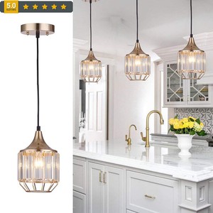 1 Kitchen Island Dining Room Crystal Light Gold Painted Ceiling