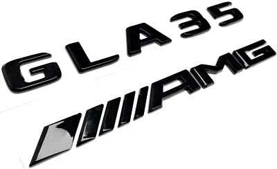 AUTOMATICITY66 BLACK GLA35 + AMG REPLACEMENT FOR MERCEDES REAR TRUNK EMBLEM BADGE DECAL