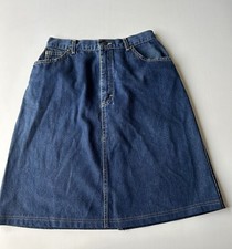 Vintage 90 s LL Bean Denim Jean Skirt Cottage Boho High Waisted