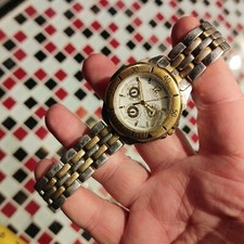 READ ~ Guess WATERPRO Mens Silver Gold Chronograph Designer Watch