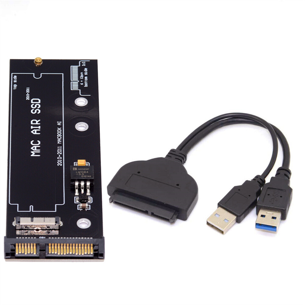 12+6pin USB to SSD HDD SATA 22Pin Adapter for Mac Air 2010-2011 SSD