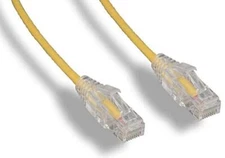 Ultra Fluke Tested Cat 6A Network Ethernet Cable Yellow 1ft 10 Pack