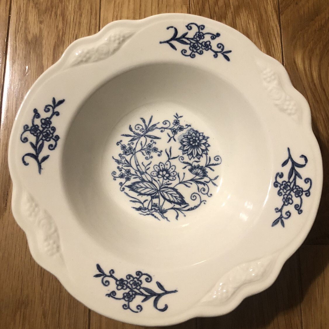 Homer Laughlin Sheffield Blue Dresden Flowers 6” Dessert Bowls