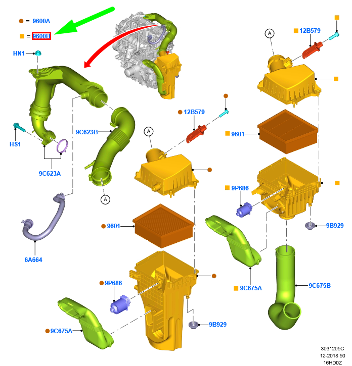 FORD FIESTA WT MK6 Air Cleaner Assy G1BY-9600-AA 2024372 NEW  