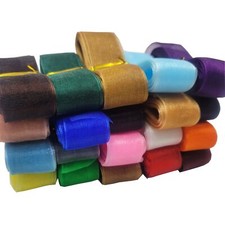 Sheer Organza Ribbons 100 Yards Sheer Ribbon Chiffon Stain Ribbon Set for Eas...
