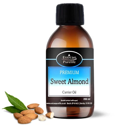 Sweet Almond Oil Natural Massage Carrier Oil Cold Pressed 100% Pure ( 6 Sizes )