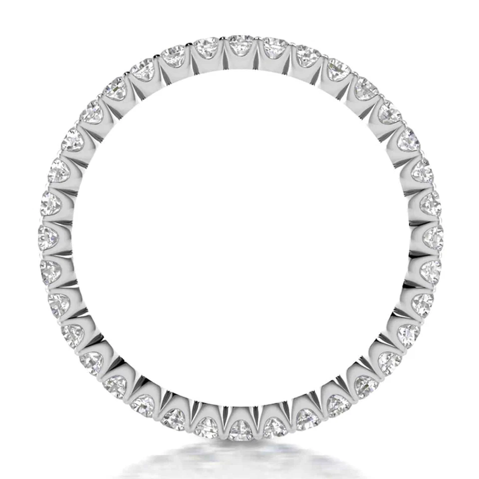 0.60CTW Natural Diamond 1.8mm 18K Gold White Eternity Wedding Ring Band - Image 4 of 4