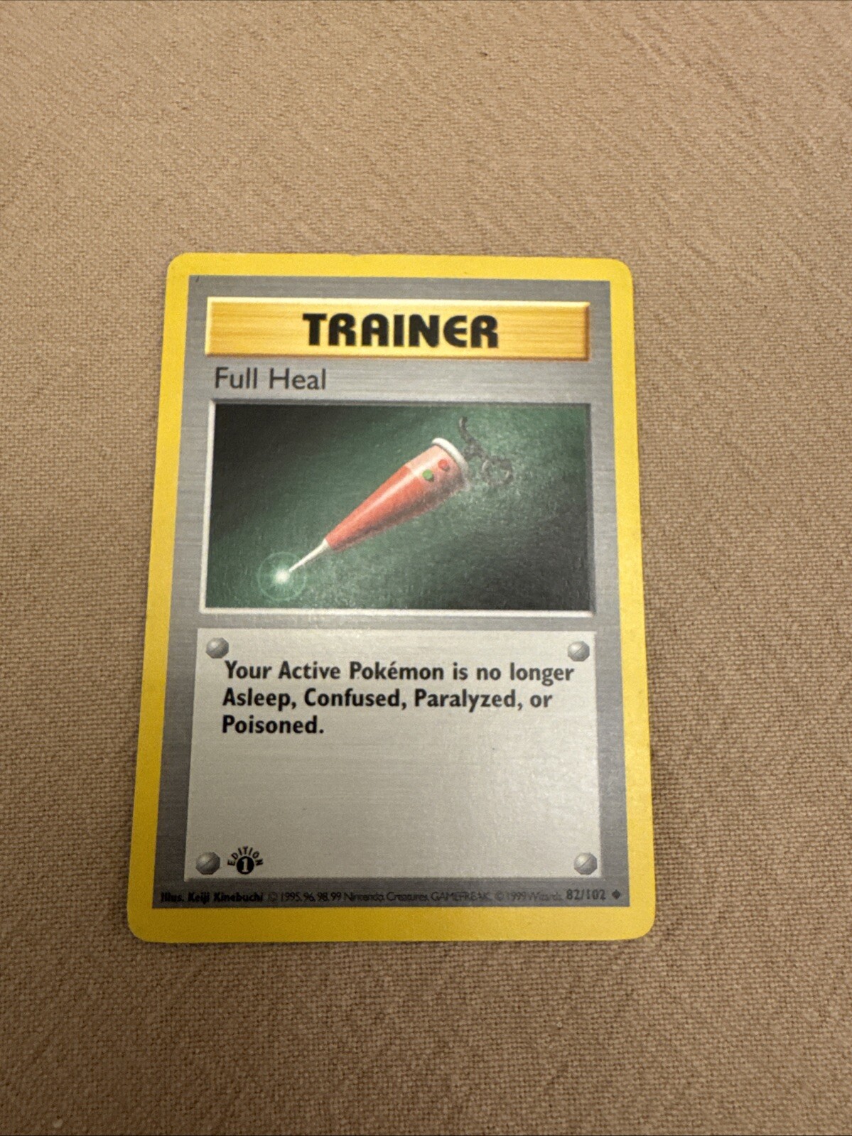 Pokemon Cards: Base Set 1st Edition Uncommon: Full Heal 82/102 Trainer