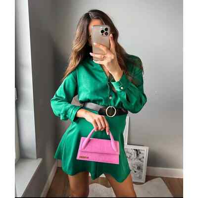 あさたらた ZARA Belted satin effect dress 2415/796 | eBay