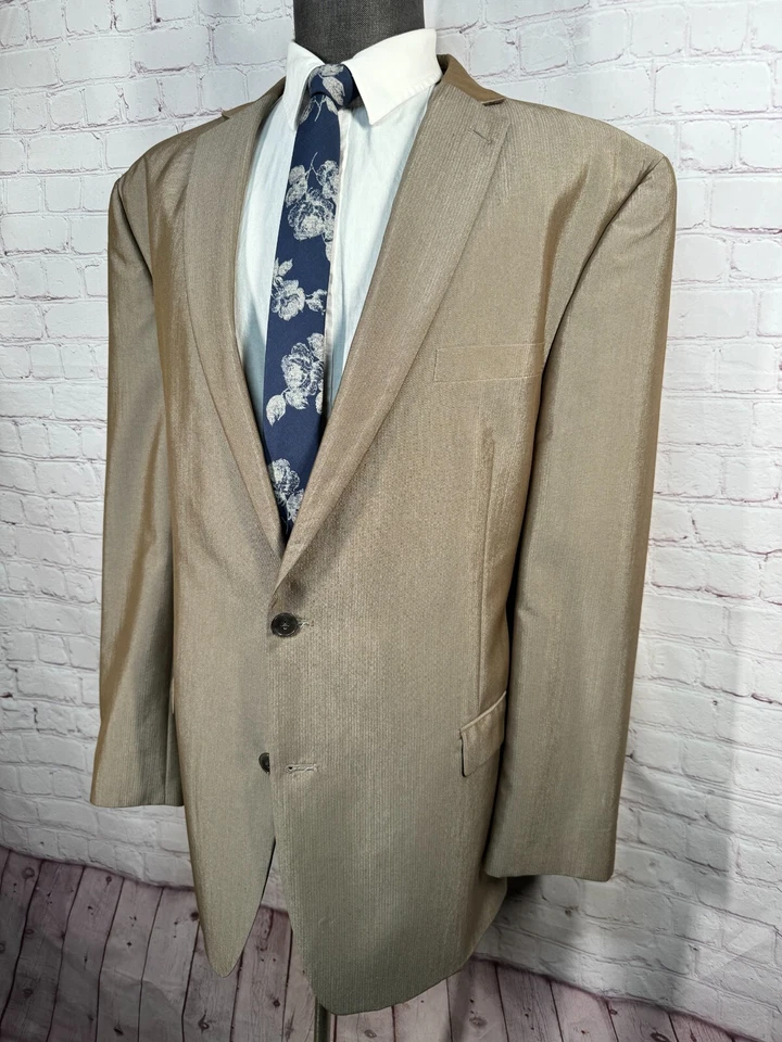 CALVIN KLEIN Hombre Marrón Cobre GRANDE Y ALTO 2 Piezas Traje 50L Chaqueta 40x33 Pantalón Foto 3 de 4