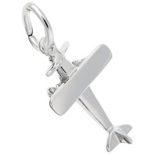 Petit breloque avion monomoteur - Métal - Argent massif