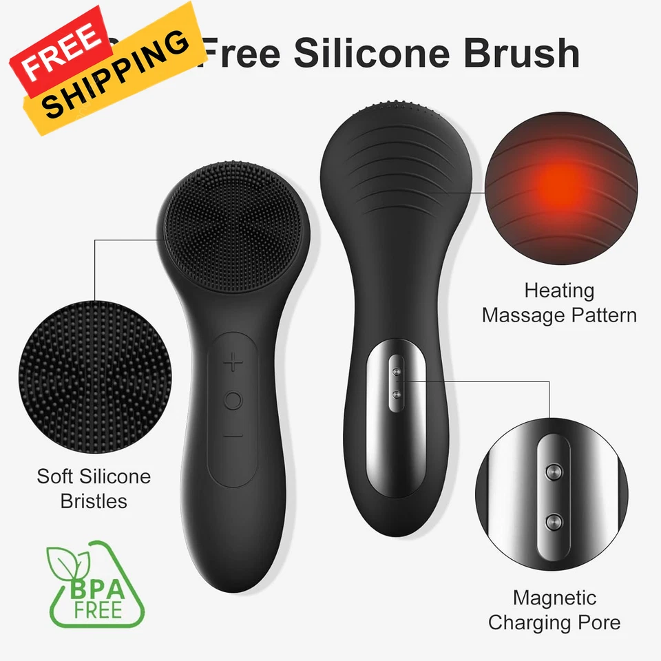 Щетка для чистки лица OWLMATE, электрический скруббер для лица для мужчин и женщин черная  - Изображение 4 из 4