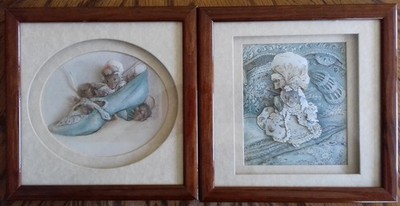 Vintage F Warne, Beatrix Potter Decoupage Living Pictures (x2) : Mäuse : J Ellam