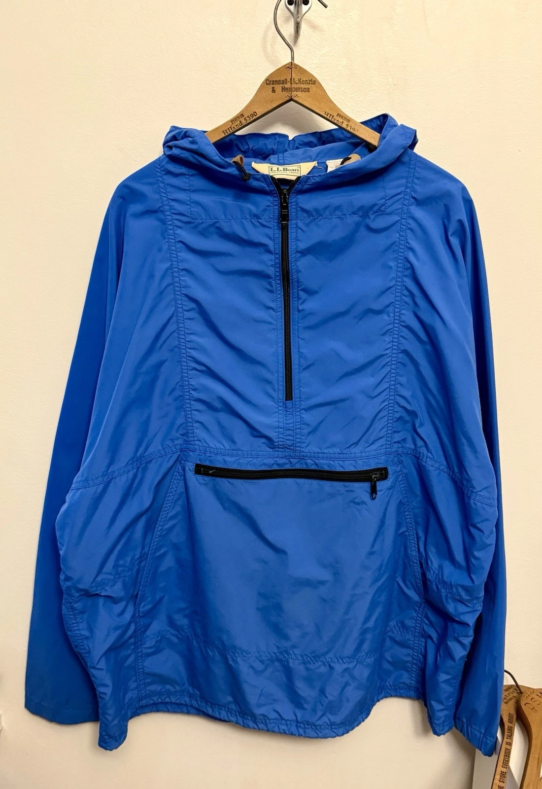 Vintage 80s 90s Mens XL LL Bean Pullover Hooded Anorak Windbreaker Jacket USA
