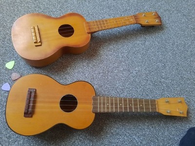 Brüko 4+7 Sopranukulelen, Fichte, Ovankol, Ahorn, Sunburst, Massivholz, Paket