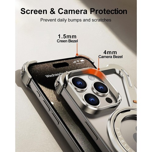 Für iPhone 13 15 Z-förmiges rahmenloses Metallgehäuse MagSafe Magnetringständer - Bild 51 von 66