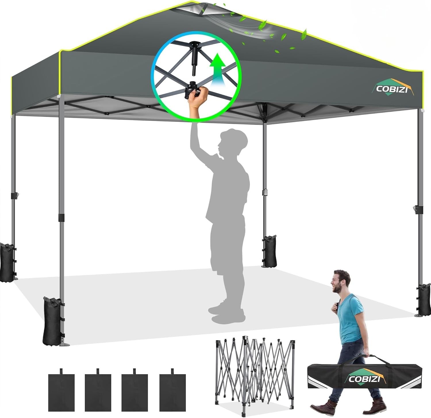 Party Tent Folding Waterproof Gazebo Heavy Duty~