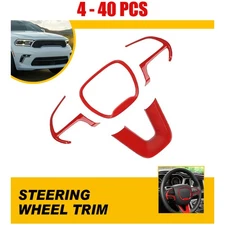 4-40X Red Steering Wheel Cover Trim Frame w/Adhesive for 2014-2023 Dodge Durango
